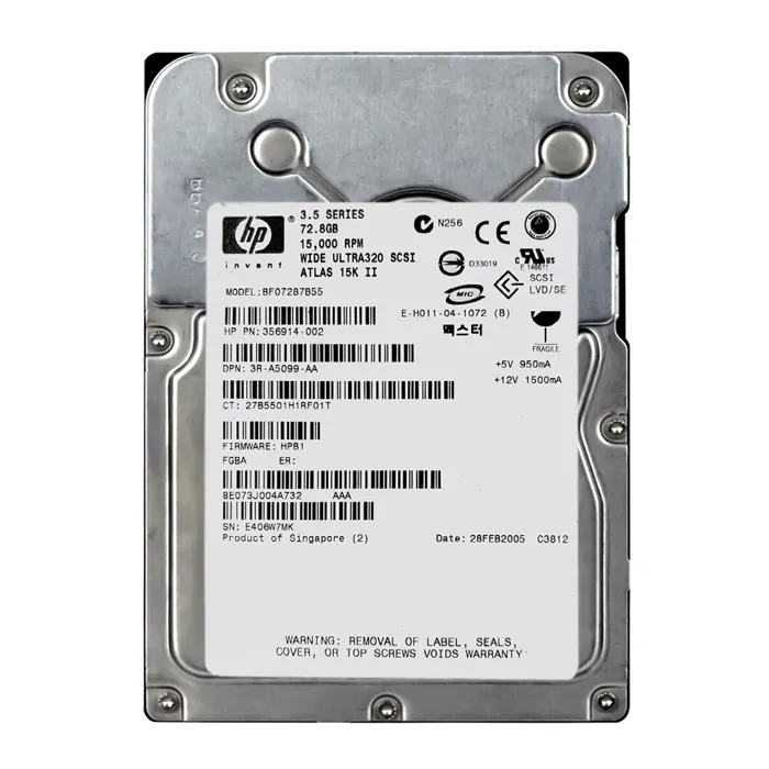 HP 356914-002 | 72.8GB 15000RPM Ultra320 SCSI Hot Swappable LVD 80-Pin 3.5-Inch Hard Drive Refurbished - Hewlett-Packard (ou HP en abrégé) refurbished available on Gotodirect