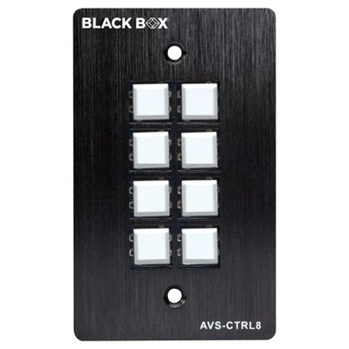 Black Box AVS-CTRL8 | 8-Button RS-232 Wall Plate Control Panel for AV / KVM Devices Refurbished -  refurbished available on Gotodirect