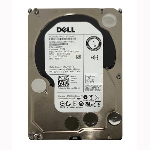 Dell 0440RW | 1TB 7200RPM SAS 6Gb/s 32MB Cache 3.5-Inch Hard Drive and Tray for PowerEdge Servers Refurbished - Dell refurbished available on Gotodirect