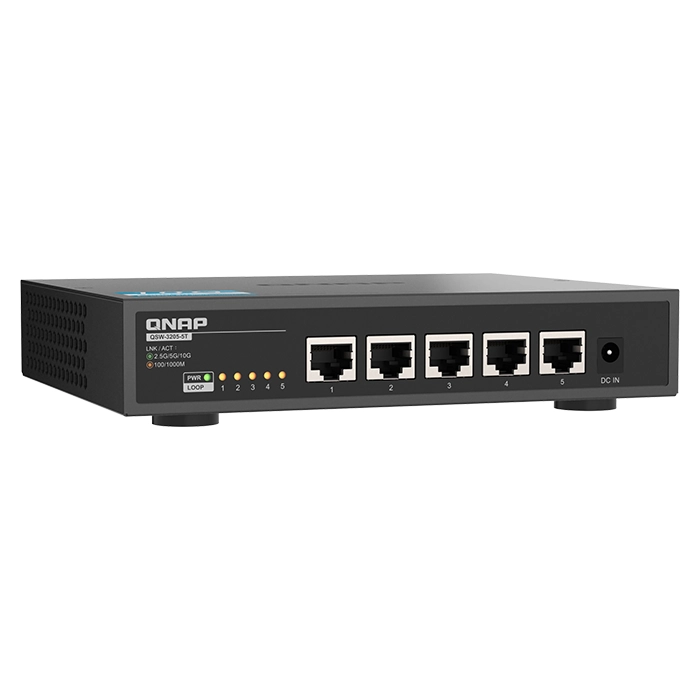 QNAP QSW-3205-5T-US | 5 x Ports 10GBase-T RJ-45 Unmanaged Layer 2 Desktop Compact Network Switch Refurbished - QNAP refurbished available on Gotodirect