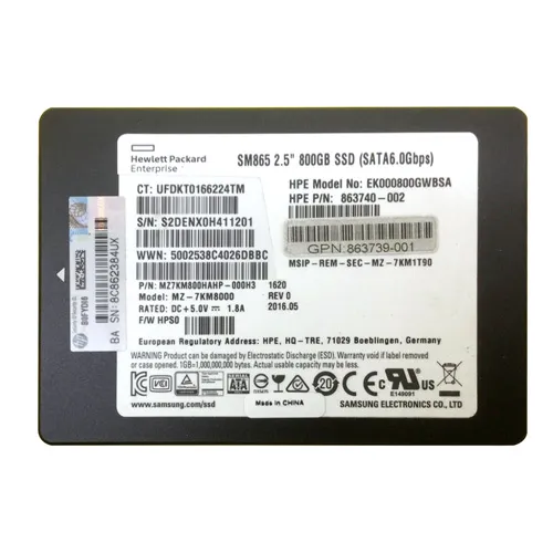 HP 863740-002 | 800GB SATA 6Gb/s Hot-Pluggable Write Intensive 2.5-Inch Hybrid Solid State Drive for ProLiant Server and Storage Array Refurbished - Hewlett-Packard (ou HP en abrégé) refurbished available on Gotodirect