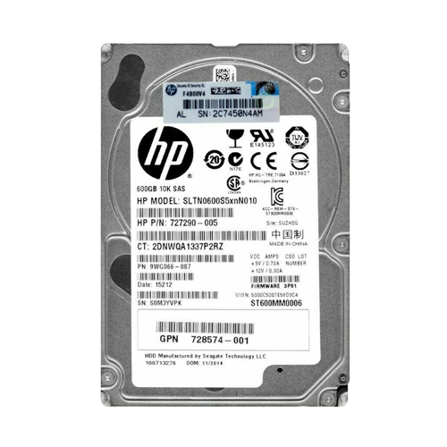 HP SLTN0600S5XNN010 | 600GB 10000RPM SAS 6Gb/s SFF 2.5-inch Hard Drive for StoreServ 7000 Refurbished - Hewlett-Packard (ou HP en abrégé) refurbished available on Gotodirect