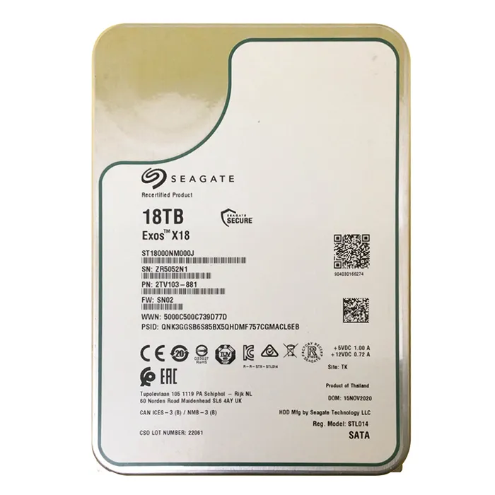 Seagate 2TV103-881 | Exos X18 18TB 7200RPM SATA 6Gb/s 256MB Cache 3.5-Inch Enterprise Hard Drive Refurbished - Seagate refurbished available on Gotodirect