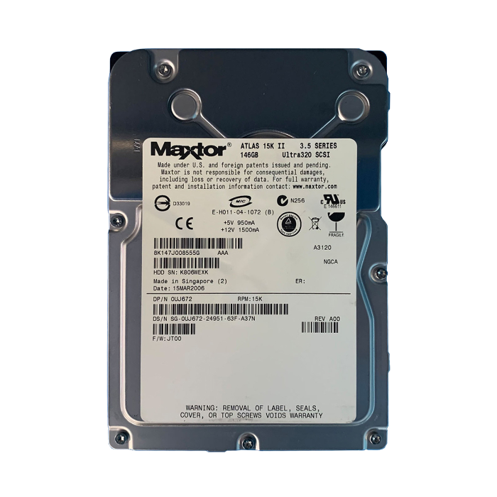 Dell 0UJ672 | 147GB 15000RPM Ultra320 SCSI Hot-Pluggable 16MB Cache 80-Pin 3.5-Inch Hard Drive for PowerEdge Servers Refurbished - Dell refurbished available on Gotodirect