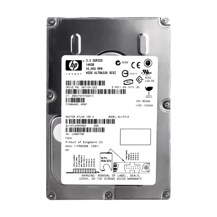 HP 367104-002 | 146GB 10000RPM Ultra320 SCSI 8MB Cache LVD 68-Pin 3.5-inch Hard Drive Refurbished - Hewlett-Packard (ou HP en abrégé) refurbished available on Gotodirect