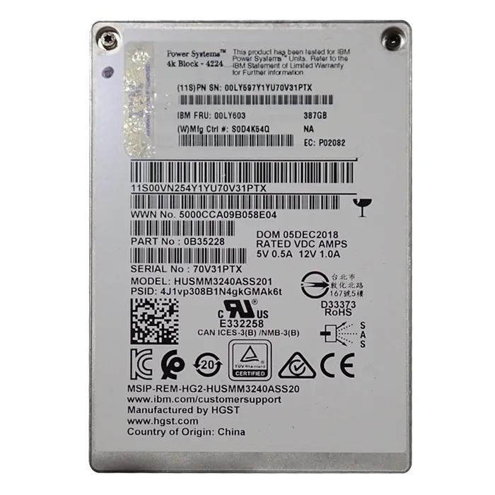 IBM 00LY603 | 387GB SAS 12Gb/s eMLC (4Kn) 2.5-Inch Solid State Drive With Tray Refurbished -  refurbished available on Gotodirect