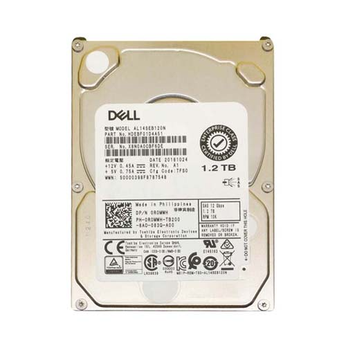 Dell 0R0MWH | 1.2TB 10000RPM SAS 12Gb/s Hot-Pluggable 128MB Cache (512n) 2.5-Inch Hard Drive for PowerEdge Server & PowerVault Storage Array Refurbished - Dell refurbished available on Gotodirect
