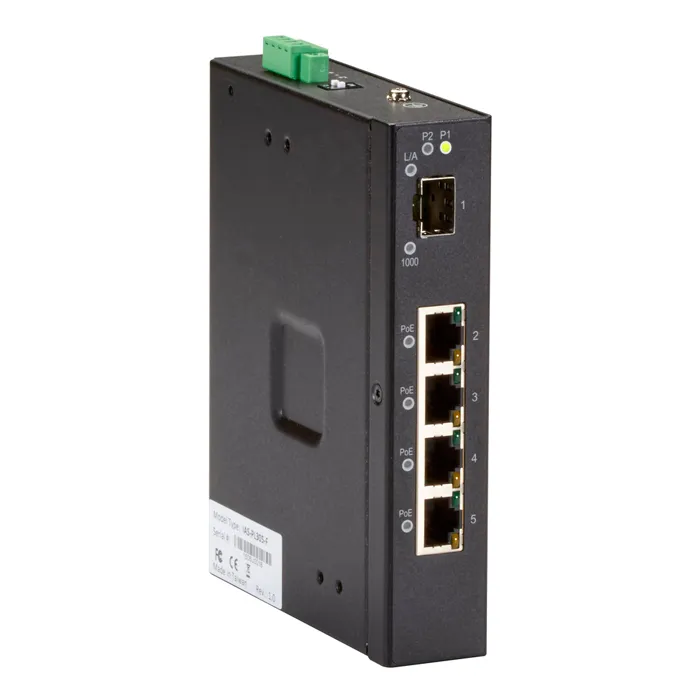 Black Box LIE401A | LIE400 Series 4 x Ports 1000Base-T PoE + 1 x Port 1000Base-X SFP Layer 2 Gigabit Ethernet Temperature Switch Refurbished -  refurbished available on Gotodirect