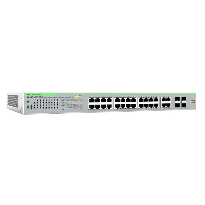 Allied Telesis AT-IGS950/28PS-910 | 24-Ports Gigabit Ethernet PoE RJ-45 with 4x GbE RJ-45/SFP Combo Ports Network Switch Refurbished -  refurbished available on Gotodirect