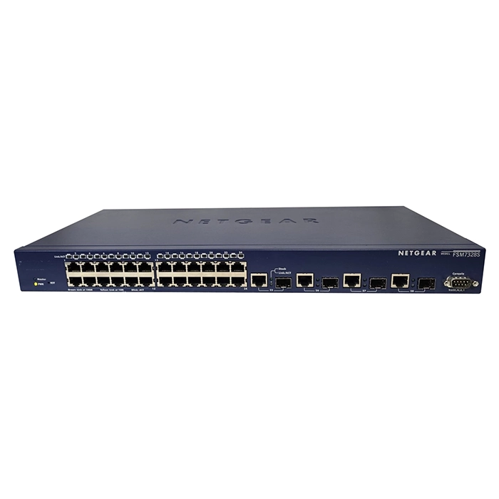 Netgear FSM7328SNA | ProSafe FSM7328S 24 x RJ-45 Ports 10/100Base-TX + 4 x SFP Ports Layer 3 Managed Stackable Fast Ethernet Network Switch Refurbished - Netgear refurbished available on Gotodirect