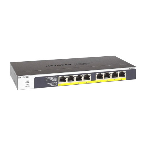 Netgear GS108LP-100NAS | Prosafe GS108LP 8 x Ports PoE+ 10/100/1000Base-T Rack-mountable Unmanaged Gigabit Ethernet Network Switch Refurbished - Netgear refurbished available on Gotodirect