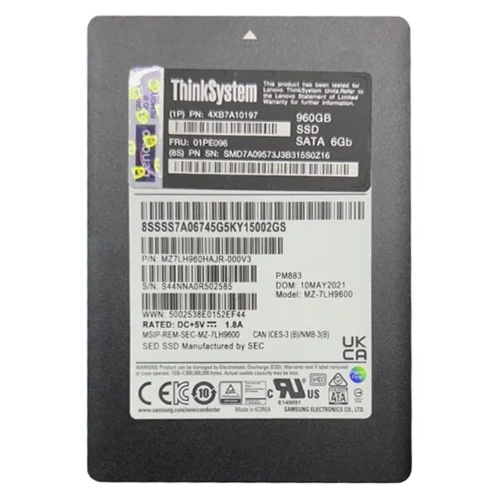 Lenovo 4XB7A10197 | 960GB Triple-Level Cell SATA 6Gb/s Hot Swappable 2.5-Inch Solid State Drive Refurbished - Lenovo refurbished available on Gotodirect