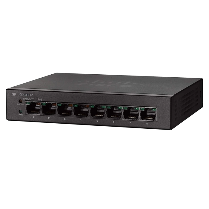Cisco SF110D-08HP-NA-RF | Small Business 110 Series 8-Ports PoE Fast Ethernet Network Switch Refurbished - Cisco Systems Inc. refurbished available on Gotodirect