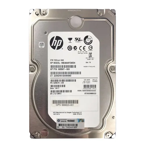 Buy HP 686820-001 | 3TB 7200RPM SAS 6Gb/s Hot-Pluggable Dual Port 3.5-inch Midline Hard Drive for M6612/P6300/P6350 Refurbished - $185.32 HP 686820-001 | 3TB 7200RPM SAS 6Gb/s Hot-Pluggable Dual Port 3.5-inch Midline Hard Drive for M6612/P6300/P6350 Refurbished - Hewlett-Packard (ou HP en abrégé) refurbished available on Gotodirect