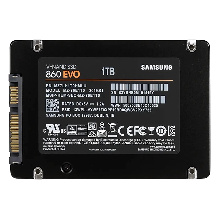 Samsung MZ-76E1T0 | 860 EVO Series 1TB 2.5-inch 6GB/s SATA 1GB Cache V-NAND 3bit MLC Solid State Drive Refurbished - Samsung refurbished available on Gotodirect