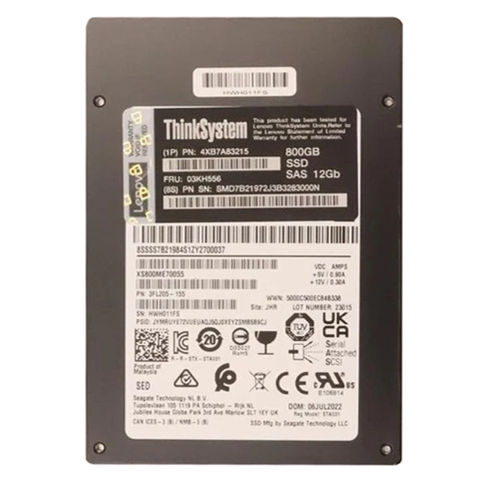 Lenovo 4XB7A83215 | 800GB SAS 12Gb/s Write Intensive 2.5-inch Solid State Drive Refurbished - Lenovo refurbished available on Gotodirect