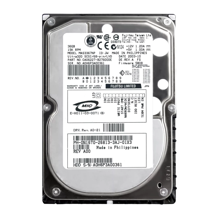 Fujitsu CA06227-B27600DE | 36.7GB 15000RPM Ultra320 SCSI 68-Pin 8MB Cache 3.5-Inch Hard Drive Refurbished - Fujitsu refurbished available on Gotodirect