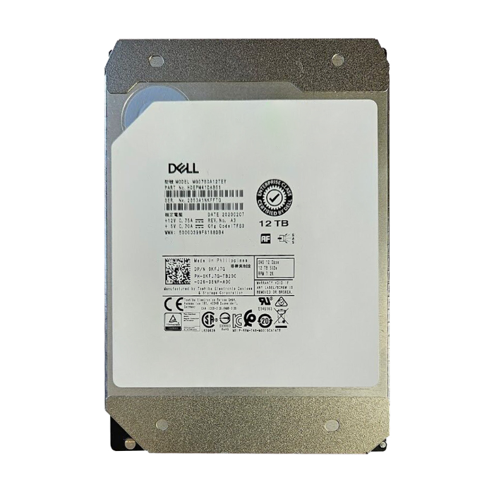 Dell KFJ7G | 12TB 7200RPM SAS 12Gb/s Hot-Pluggable 256MB Cache (512e) 3.5-Inch Nearline Hard Drive for PowerEdge Server Refurbished - Dell refurbished available on Gotodirect