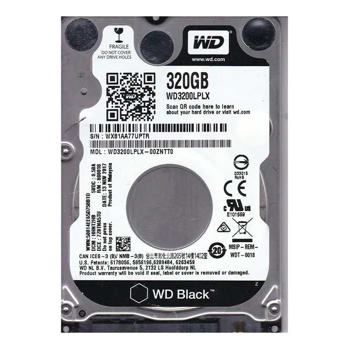 Western Digital WD3200LPLX-00ZNTT0 | Black 320GB 2.5-inch 6GB/s SATA 7200RPM 32MB Cache Laptop Hard Drive Refurbished - Western Digital refurbished available on Gotodirect