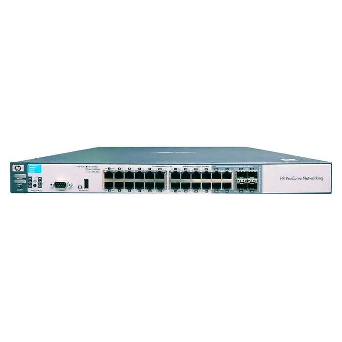 HP J9470A#ABA | ProCurve 3500 Series 3500-24 20 x RJ-45 Ports 10/100/1000Base-T + 4 x Dual Personality RJ-45/SFP(mini-GBIC) Layer 2 Managed Rack-mountable Gigabit Ethernet Network Switch Refurbished - Hewlett-Packard (ou HP en abrégé) refurbished available on Gotodirect