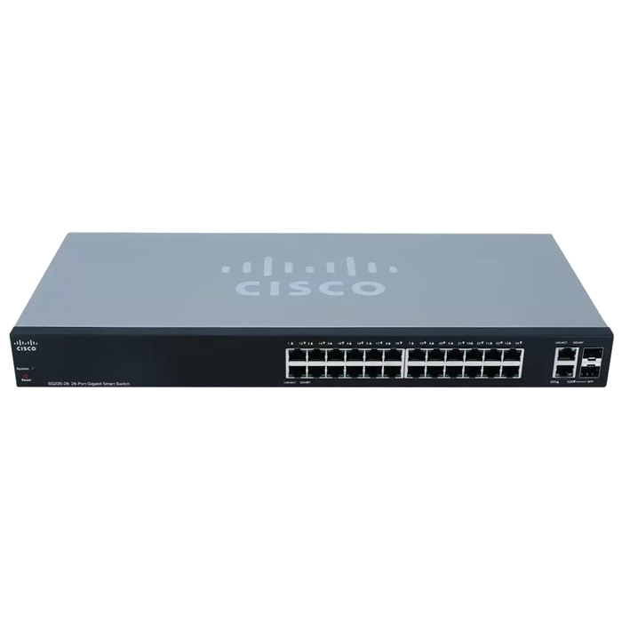 Cisco SG220-26-K9 | Small Business 220 Series SG220-26 24 x Ports 10/100/1000Base-T + 2 x Ports RJ-45/SFP Rack-mountable Layer 2 Managed Gigabit Ethernet Network Switch Refurbished - Cisco Systems Inc. refurbished available on Gotodirect