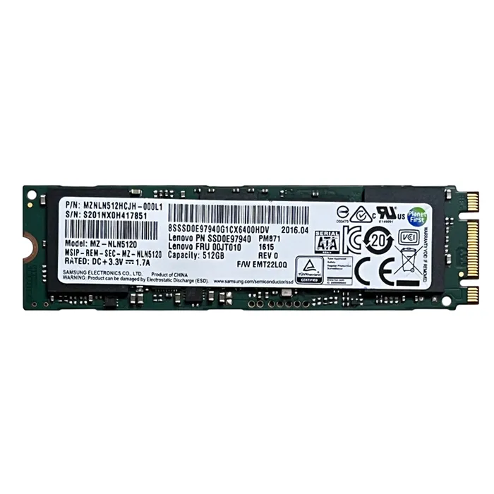 Samsung MZNLN512HCJH-000L1 | PM871 512GB Triple-Level Cell SATA 6Gb/s Mainstream Endurance (AES-256) M.2 2280 Solid State Drive Refurbished - Samsung refurbished available on Gotodirect