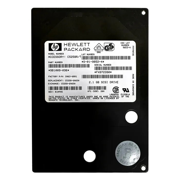 HP C5258-69650 | 2.1GB Fast Wide SCSI 3.5-Inch Internal Hard Drive Refurbished - Hewlett-Packard (ou HP en abrégé) refurbished available on Gotodirect