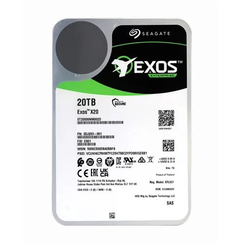Seagate ST20000NM002D | Exos X20 Series 20TB 7200RPM SAS 12Gb/s 256MB Cache (512n / 4Kn) 3.5-Inch Enterprise Hard Drive Refurbished - Seagate refurbished available on Gotodirect