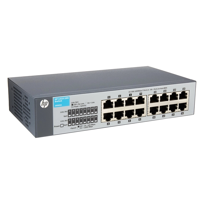 HP J9560-61001 | OfficeConnect 1410 Series 1410-16G 16 x 10/100/1000Base-T RJ-45 Ports Layer 2 Unmanaged Gigabit Ethernet Network Switch Refurbished - Hewlett-Packard (ou HP en abrégé) refurbished available on Gotodirect