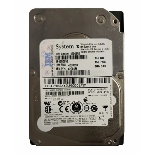 Buy IBM 42D0652 | 146.8GB 15000RPM SAS 6Gb/s Hot Swappable 16MB Cache 2.5-Inch Hard Drive Refurbished - $401.02 IBM 42D0652 | 146.8GB 15000RPM SAS 6Gb/s Hot Swappable 16MB Cache 2.5-Inch Hard Drive Refurbished - refurbished available on Gotodirect