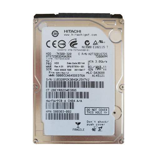 HP 577974-001 | 320GB 7200RPM SATA 3Gb/s 8MB Cache 2.5-inch Hard Drive Refurbished - Hewlett-Packard (ou HP en abrégé) refurbished available on Gotodirect