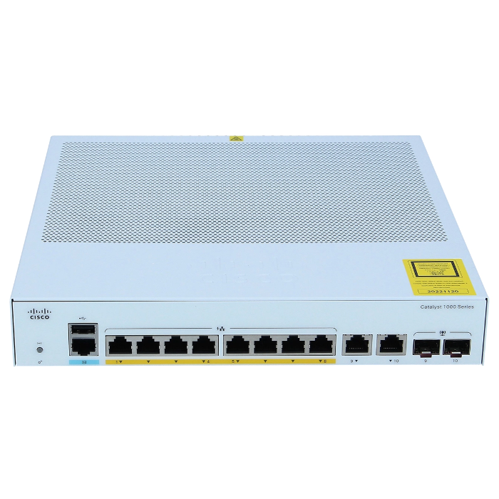 Cisco C1000-8FP-2G-L | Catalyst 1000 Series C1000-8P-E-2G 8 x Ports PoE+ 10/100/1000Base-T + 2 x Ports Combo SFP Layer 2 Managed Gigabit Ethernet Network Switch Refurbished - Cisco Systems Inc. refurbished available on Gotodirect