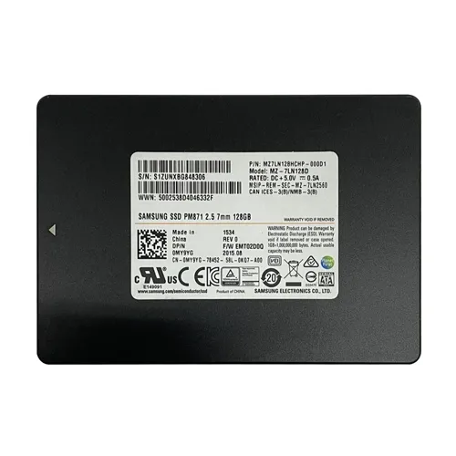 Samsung MZ7LN128HCHP-000D1 | Enterprise PM871 Series 128GB Triple-Level Cell SATA 6Gb/s Mainstream Endurance 7mm 2.5-Inch Solid State Drive Refurbished - Samsung refurbished available on Gotodirect