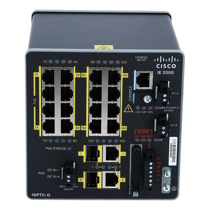 Cisco IE-2000-16PTCGL-RF | Industrial Ethernet 2000 Series 16 x Ports 10/100Base-TX + 2 x SFP Ports Layer 2 Managed Rail-mountable Fast Ethernet Network Switch Refurbished - Cisco Systems Inc. refurbished available on Gotodirect