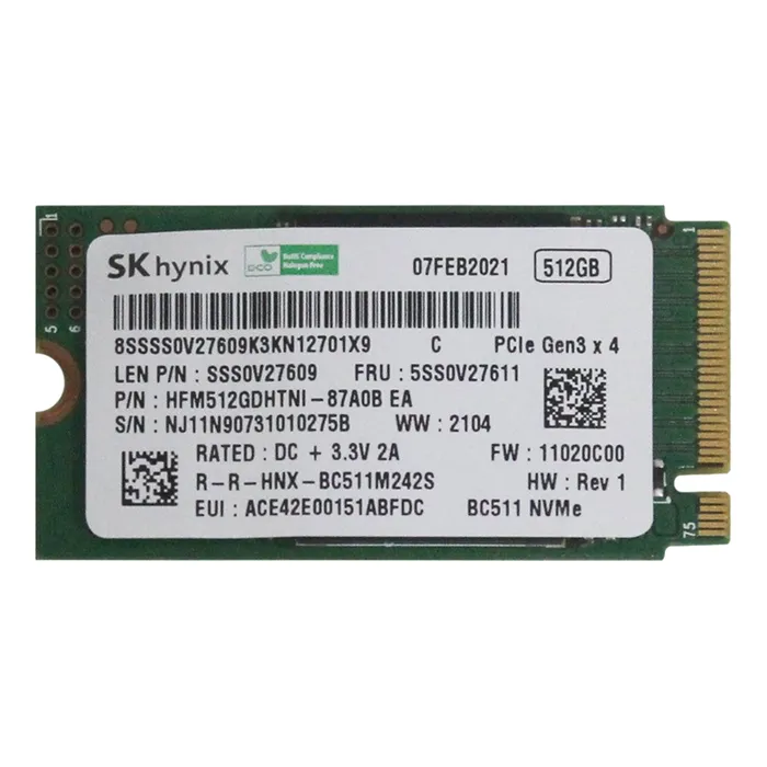 Lenovo 5SS0V27611 | 512GB PCI Express 3.0 x4 M.2 2242 Internal Solid State Drive Refurbished - Lenovo refurbished available on Gotodirect
