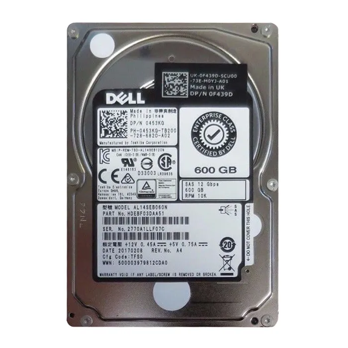 Dell 0F439D | 600GB 10000RPM SAS 12Gb/s 2.5-Inch Hard Drive Refurbished - Dell refurbished available on Gotodirect