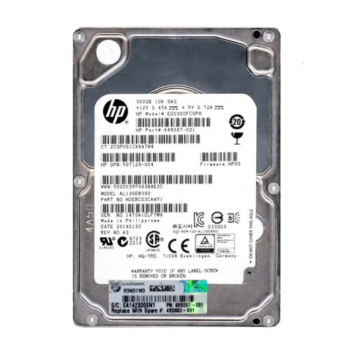HP EG0300FCSPH | 300GB 10000RPM SAS 6Gb/s SFF Hot-Pluggable Dual Port 2.5-inch Hard Drive for Gen1 to Gen7 ProLiant Server Refurbished - Hewlett-Packard (ou HP en abrégé) refurbished available on Gotodirect