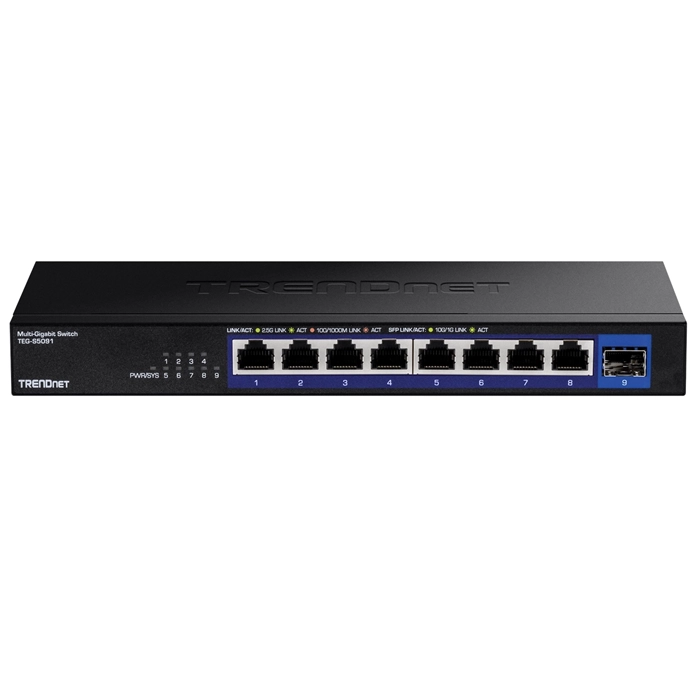 TRENDnet TEG-S5091 | 8-Ports 2.5GBase-T RJ-45 GbE 1-Port 10GBase-X SFP+ Wall-mountable Gigabit Ethernet Network Switch Refurbished -  refurbished available on Gotodirect
