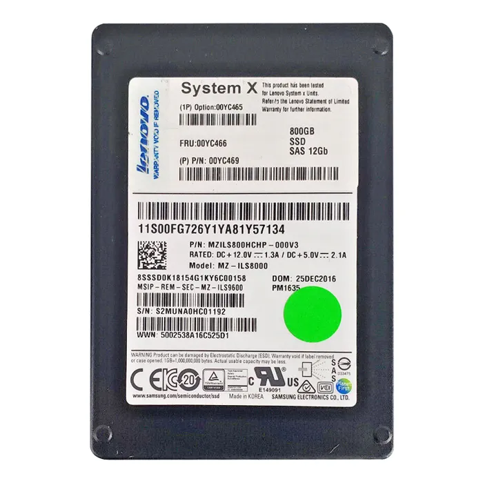 IBM 00YC466 | 800GB SAS 12Gb/s Hot Swappable 2.5-Inch Solid State Drive Refurbished -  refurbished available on Gotodirect