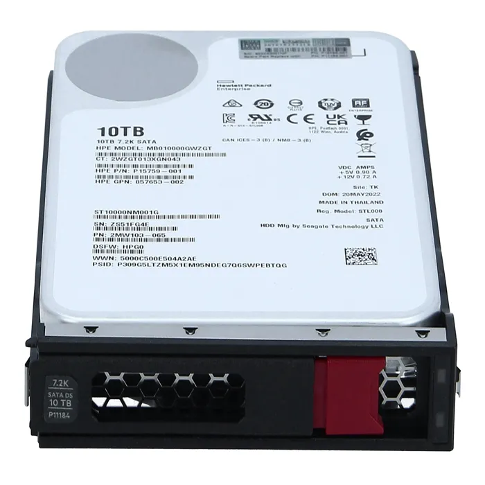 HP P11184-001 | 10TB 7200RPM SATA 6GB/s Hot-Pluggable 3.5-Inch LPc Hard Drive for ProLiant Gen8/Gen9/Gen10/Gen10+/Gen11 Servers Refurbished - Hewlett-Packard (ou HP en abrégé) refurbished available on Gotodirect