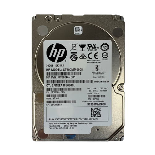 Buy HP 815866-001 | 300GB 10000RPM SAS 12Gb/s Hot Swappable 2.5-Inch Enterprise Hard Drive Refurbished - $135.00 HP 815866-001 | 300GB 10000RPM SAS 12Gb/s Hot Swappable 2.5-Inch Enterprise Hard Drive Refurbished - Hewlett-Packard (ou HP en abrégé) refurbished available on Gotodirect