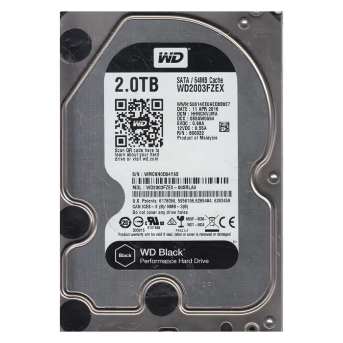 Western Digital WD2003FZEX-00SRLA0 | Black 2TB 3.5-inch 6GB/s SATA 7200RPM 64MB Cache Gaming Hard Drive Refurbished - Western Digital refurbished available on Gotodirect
