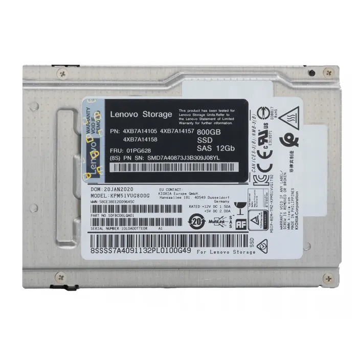 Lenovo 4XB7A14105 | 800GB SAS 12Gb/s Hot Swappable 2.5-Inch Solid State Drive for ThinkSystem DE Series Refurbished - Lenovo refurbished available on Gotodirect