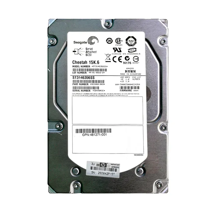 HP 481271-001 | 146GB 15000RPM SAS 3Gb/s Hot-Pluggable Dual Port 3.5-inch Hard Drive for MSA/MSA2 StorageWorks Refurbished - Hewlett-Packard (ou HP en abrégé) refurbished available on Gotodirect