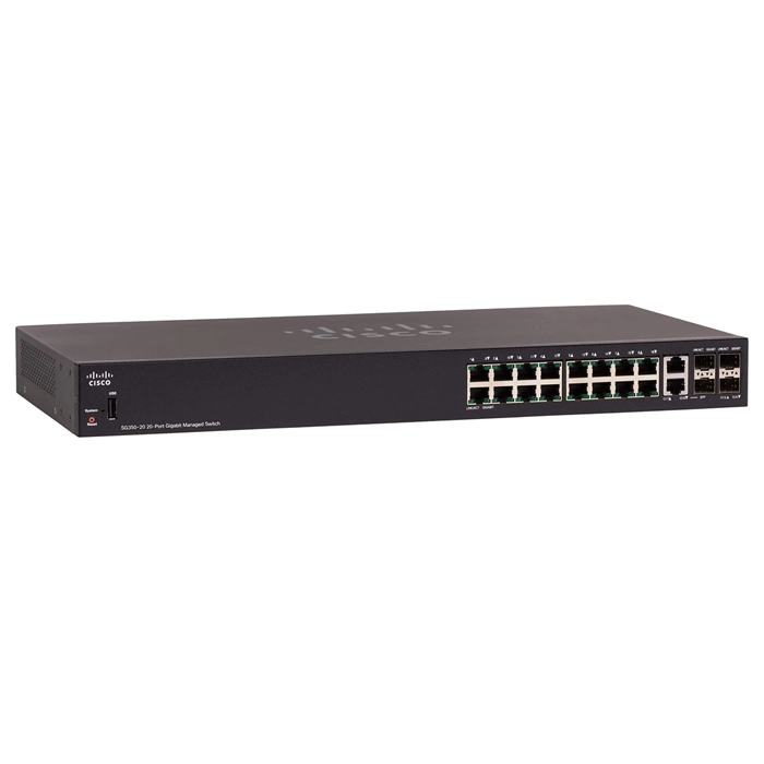 Cisco SG350-20-K9 | Small Business 350 Series 16 x RJ-45 Ports 10/100/1000Base-T + 2 x Copper SFP Ports + 2 x Combo SFP Ports Layer 3 Managed 1U Rack-mountable Gigabit Ethernet Network Switch Refurbished - Cisco Systems Inc. refurbished available on Gotodirect