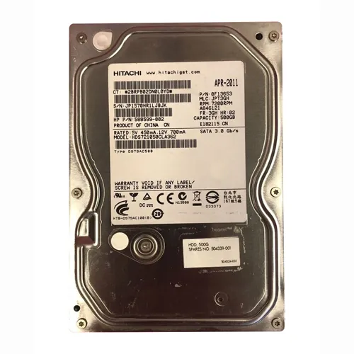 HP 504524-001 | 500GB 7200RPM SATA 3Gb/s NCQ 16MB Cache Hot-Pluggable 3.5-inch Hard Drive Refurbished - Hewlett-Packard (ou HP en abrégé) refurbished available on Gotodirect