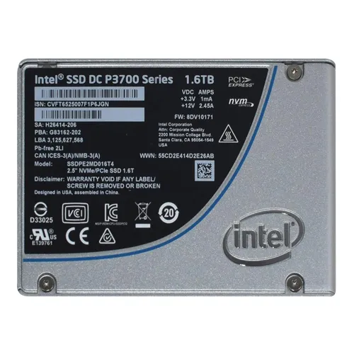 Intel SSDPE2MD016T4 | DC P3700 1.6TB Multi-Level Cell PCI Express 3.0 x4 U.2 2.5-Inch Solid State Drive Refurbished - Intel refurbished available on Gotodirect