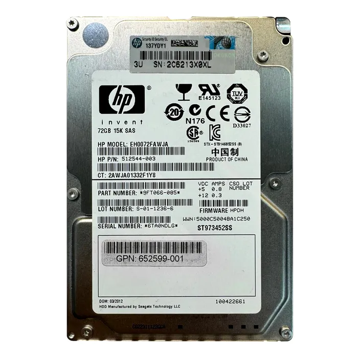 Buy HP 512544-003 | 72GB 15000RPM SAS 6Gb/s Hot-Pluggable Dual Port SFF 2.5-Inch Enterprise Hard Drive for Gen1/7 ProLiant Server/Storage Array Refurbished - $113.48 HP 512544-003 | 72GB 15000RPM SAS 6Gb/s Hot-Pluggable Dual Port SFF 2.5-Inch Enterprise Hard Drive for Gen1/7 ProLiant Server/Storage Array Refurbished - Hewlett-Packard (ou HP en abrégé) refurbished available on Gotodirect