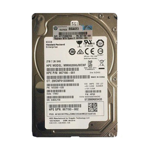 HP 867190-001 | 2TB 7200RPM SAS 12Gb/s Hot-Pluggable 2.5-Inch Midline Hard Drive for G8 ProLiant Servers Refurbished - Hewlett-Packard (ou HP en abrégé) refurbished available on Gotodirect