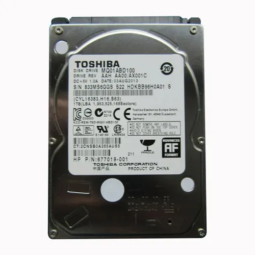 Buy HP 677019-001 | 1TB 5400RPM SATA 3Gb/s 8MB Cache 2.5-Inch Hard Drive Refurbished - $207.67 HP 677019-001 | 1TB 5400RPM SATA 3Gb/s 8MB Cache 2.5-Inch Hard Drive Refurbished - Hewlett-Packard (ou HP en abrégé) refurbished available on Gotodirect